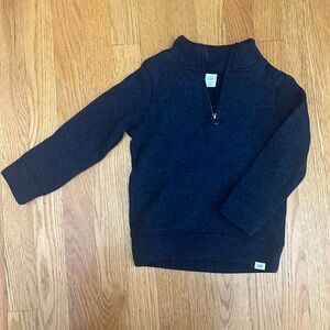 Gap Navy Heathered Quartered Zip Sweater
